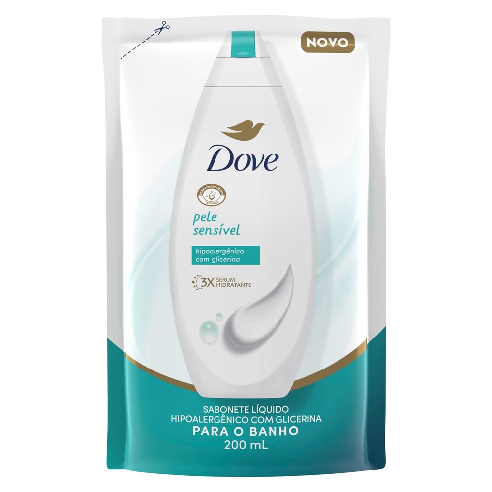 Detalhe da embalagem e selo dermatológico do sabonete Dove