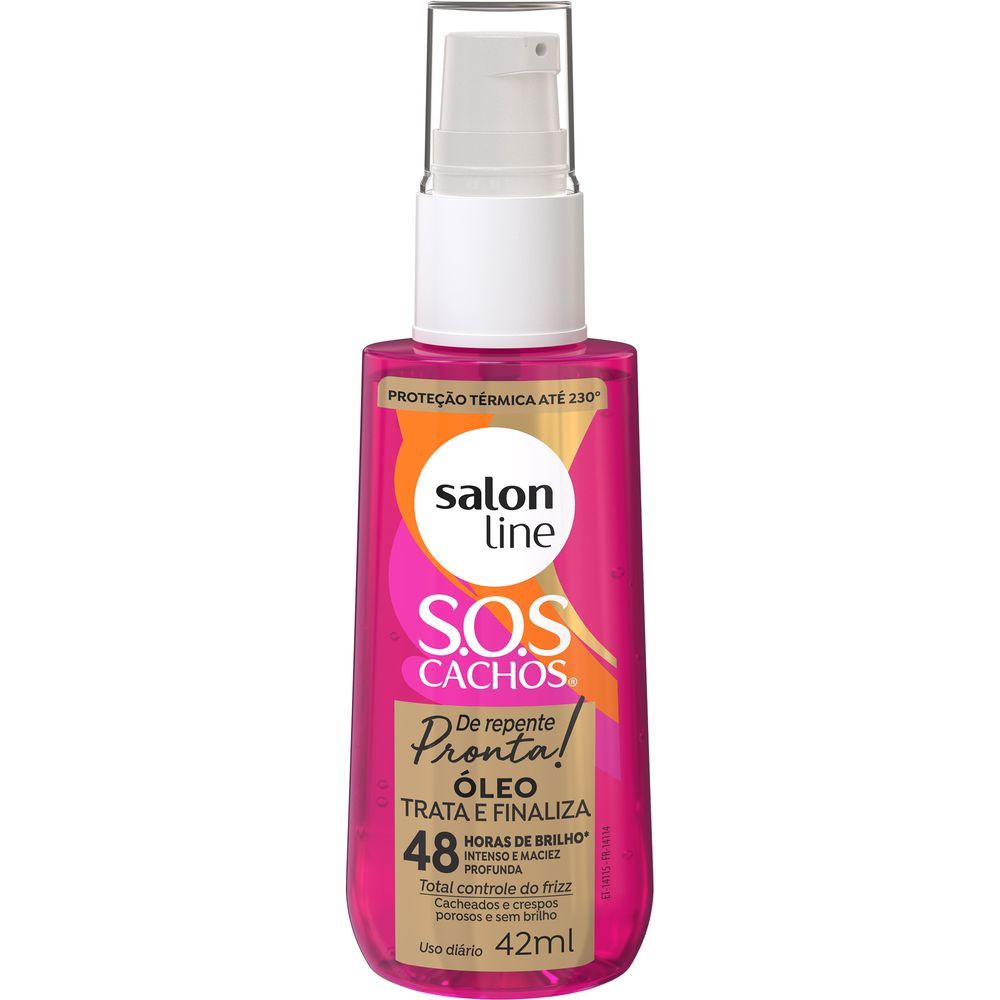 Óleo Reparador Salon Line SOS De Repente Pronta 42ml - destaque da embalagem com pump