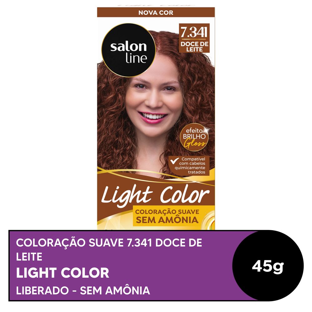 Embalagem Salon Line Light Color Profissional 7.341 Doce de Leite - frontal