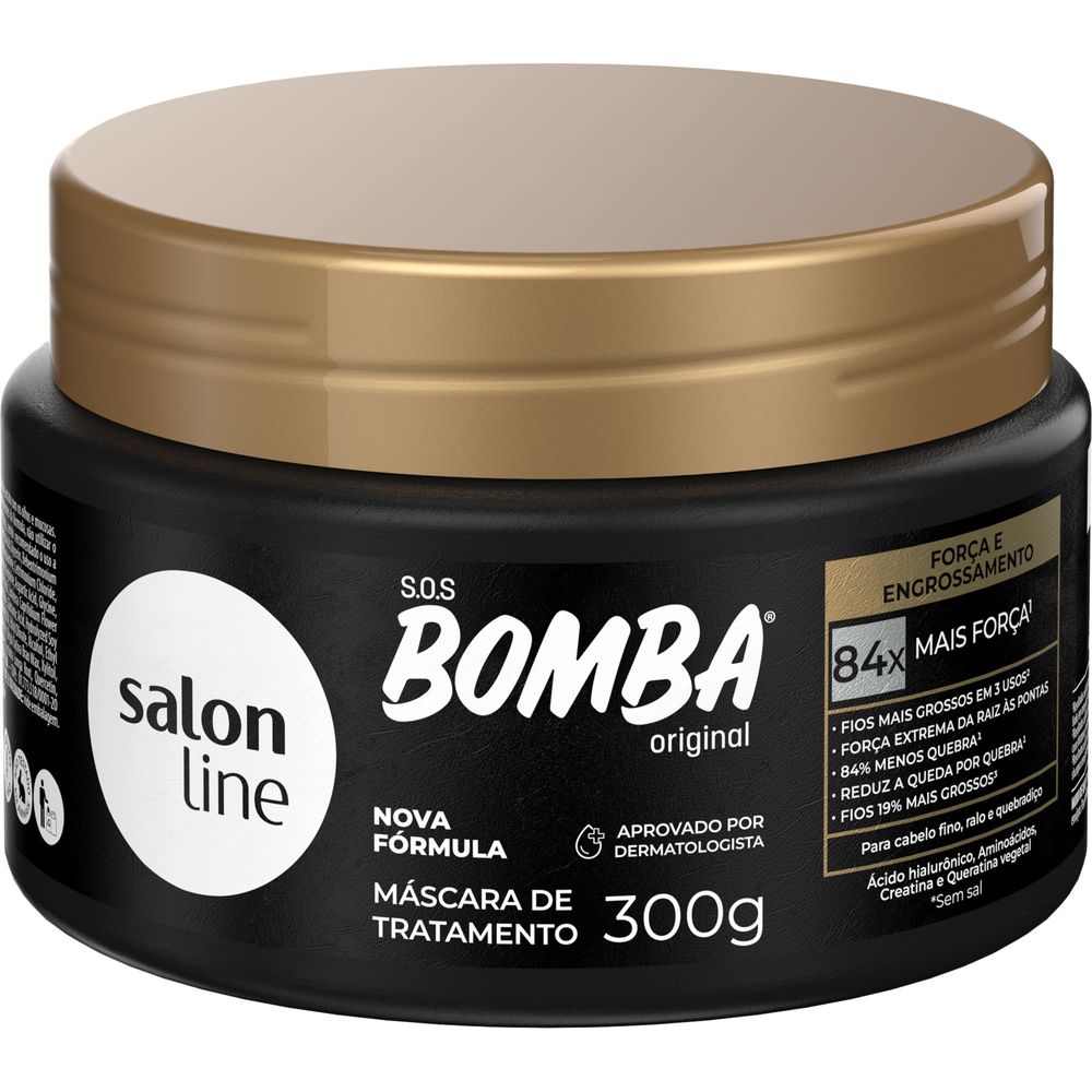 Máscara Salon Line SOS Bomba mostrando benefícios e indicações