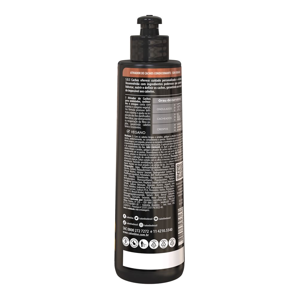 Verso do frasco Salon Line SOS Arginina 300ml com instruções de uso e composição