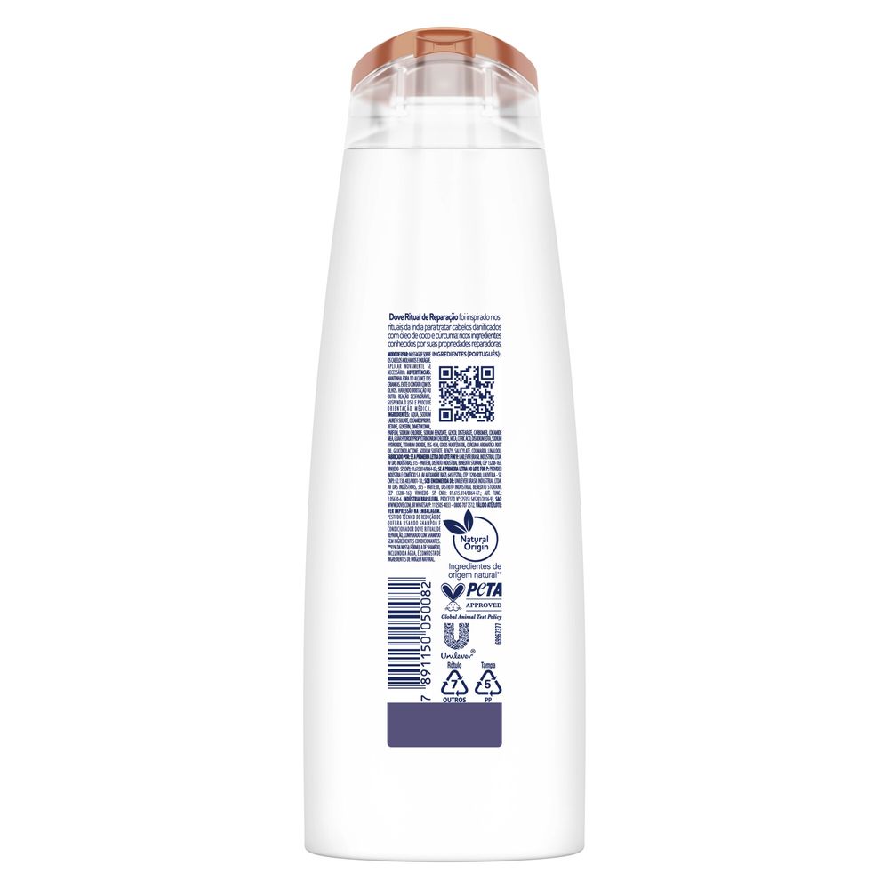 Verso da embalagem com ingredientes e modo de uso detalhados