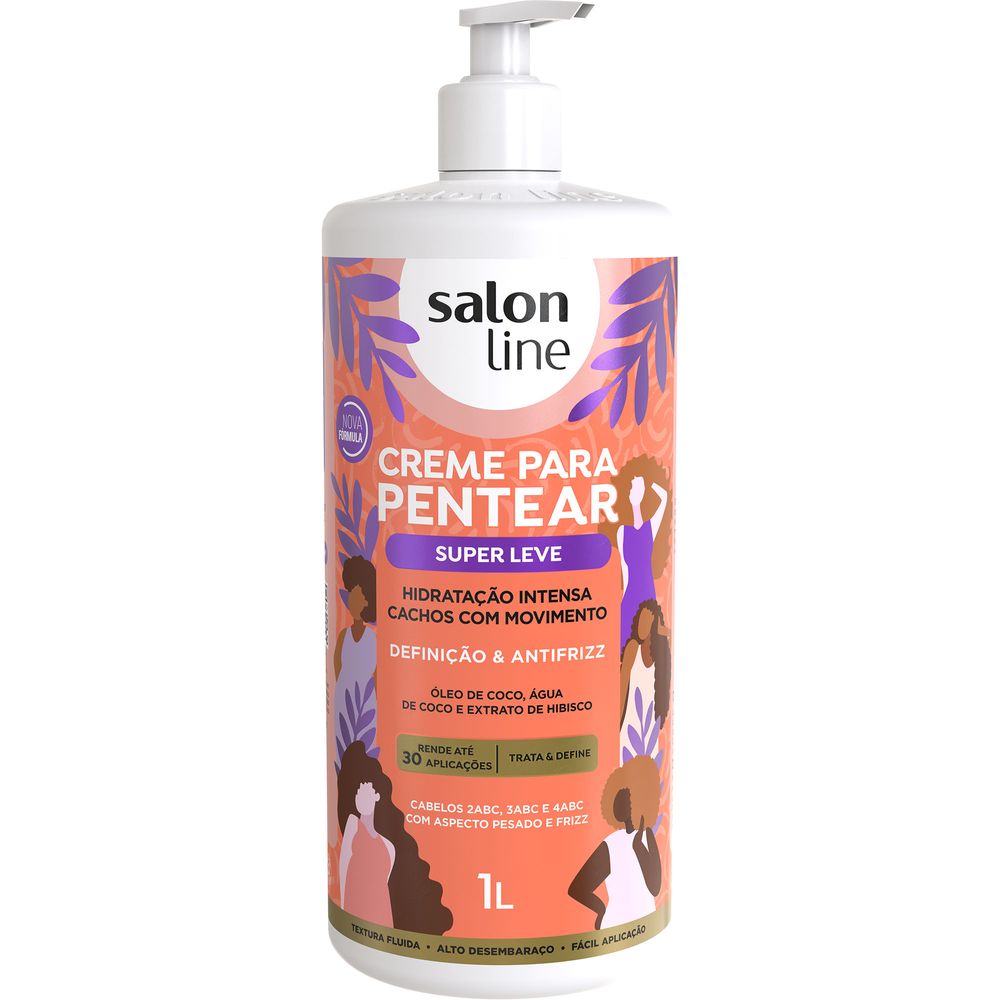 Imagem detalhada do frasco do Creme Pentear Salon Line Super Leve 1000ml