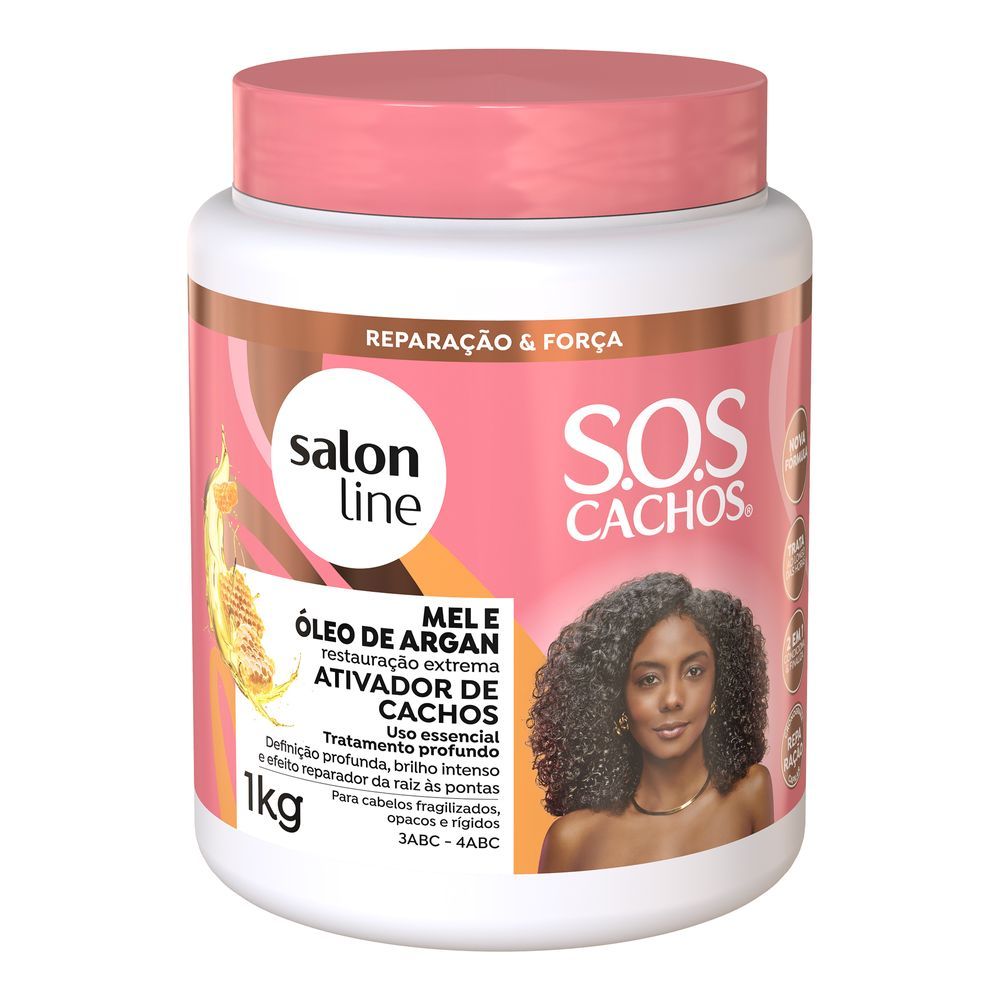 Imagem frontal do pote Ativador de Cachos Salon Line 1kg