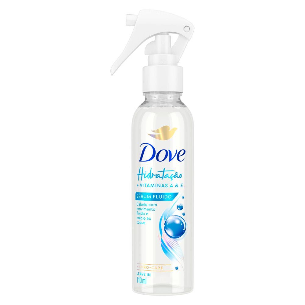 Detalhe do aplicador spray e rótulo do Dove Hidratação 110 ml