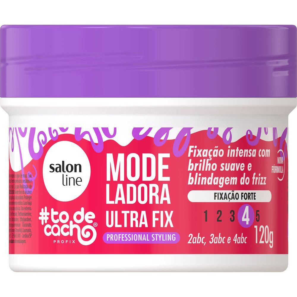 Pote da modeladora Salon Line Ultra Fix mostrando rótulo e informações