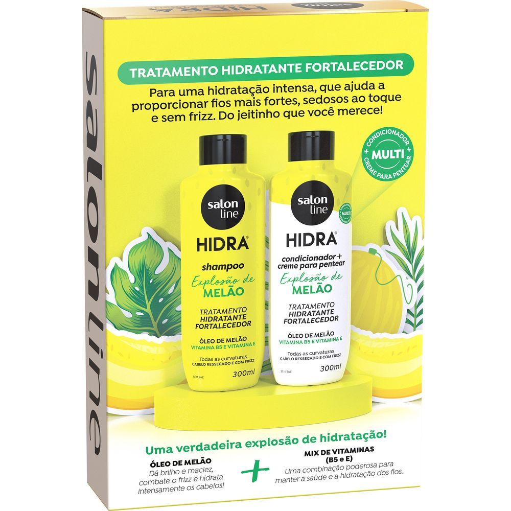 Traseira dos frascos destacando ingredientes e benefícios do kit