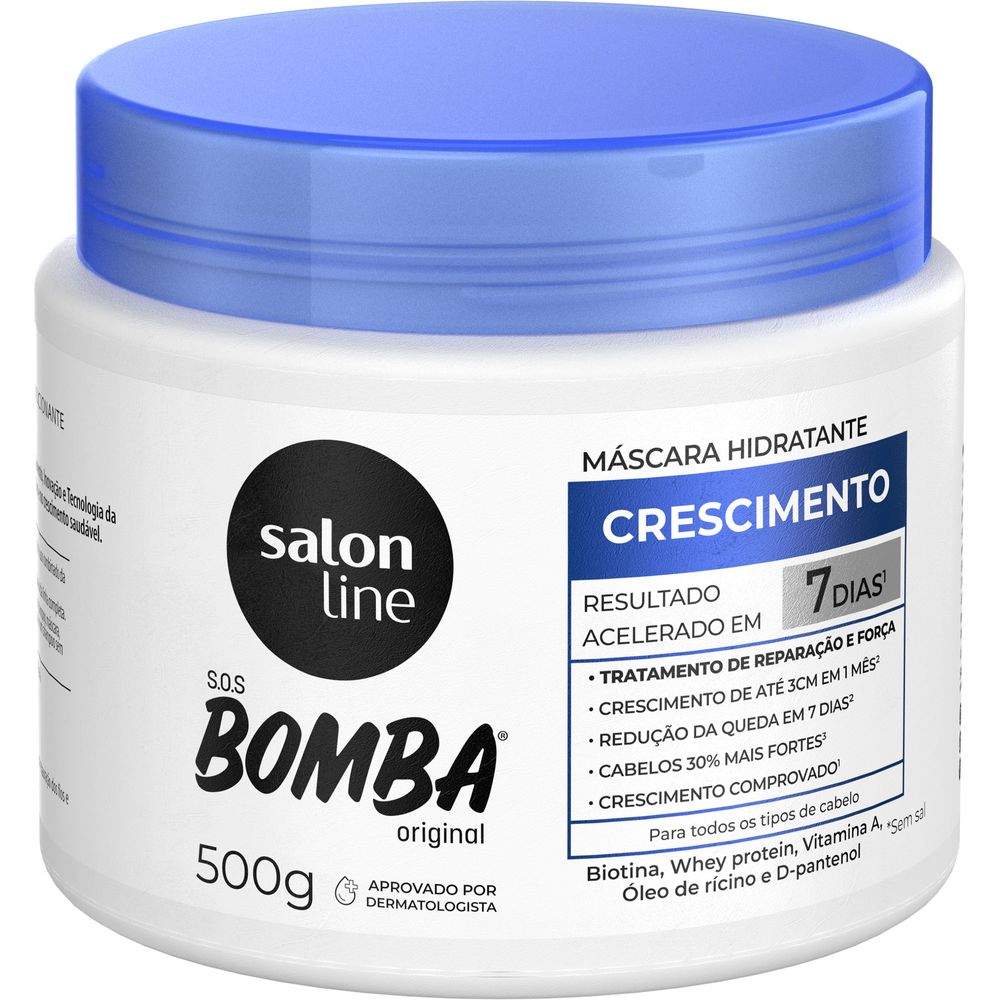 Máscara Capilar SOS Salon Line Bomba Original 500g - destaque frontal